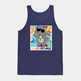 Funny 90s Throwback Hip Hop Part Hippopotamus Hippo 90s Party Gear Tank Top